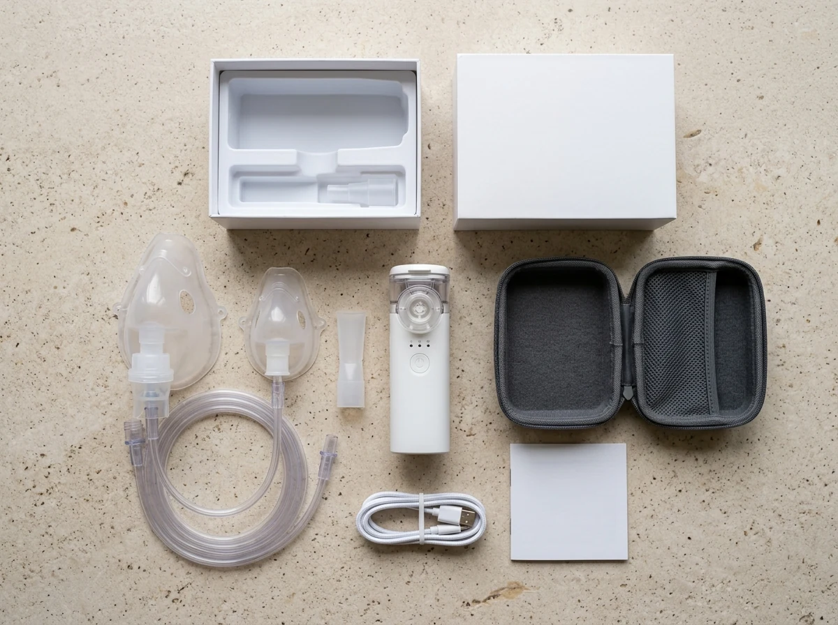 Nebu Ease™ Portable Mesh Nebulizer Official Package Contents